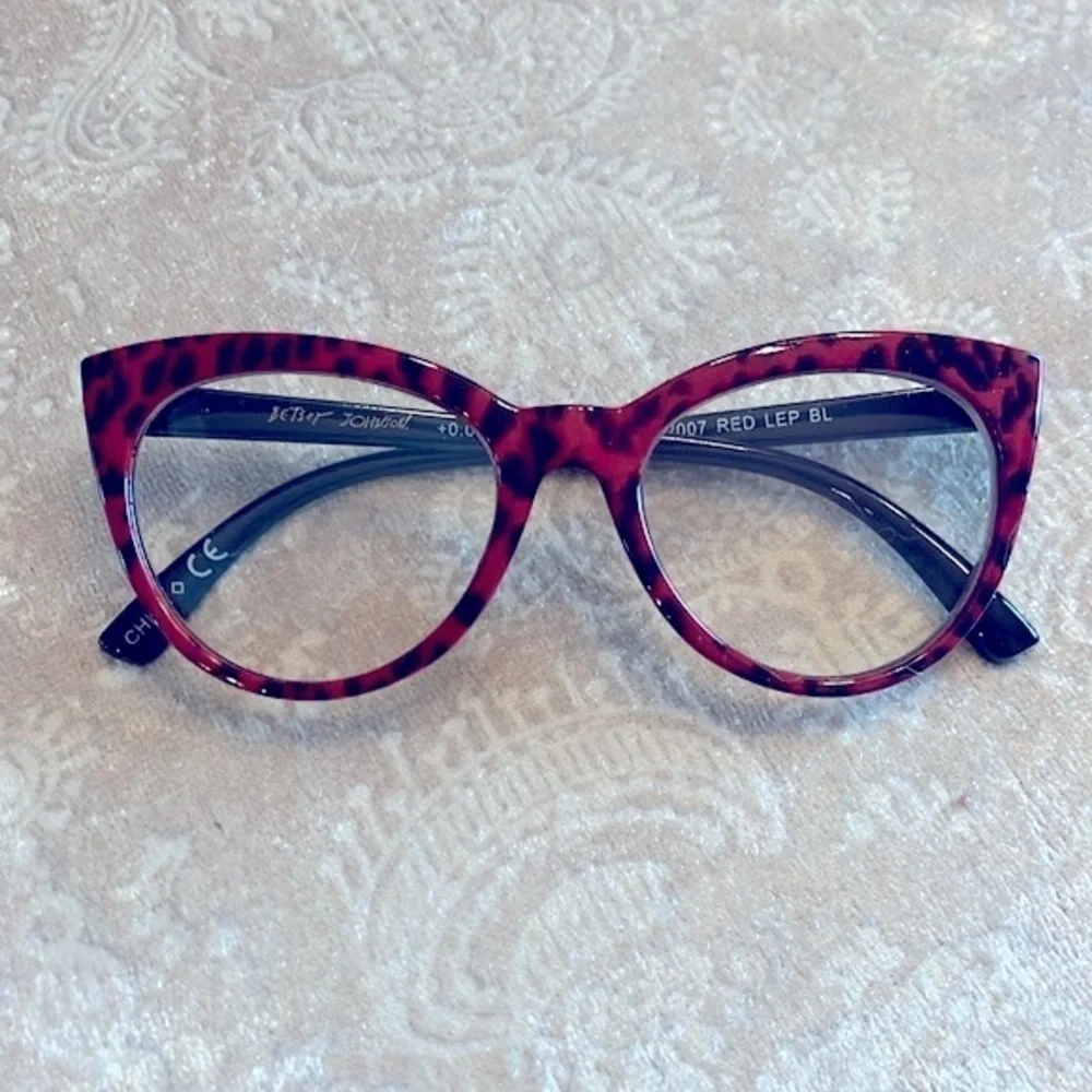 Brand New Betsey Johnson Set of 3 Blue Light Blocking Computer Glasses Cat Eye